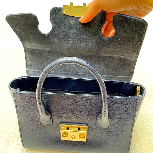 Furla Metropolis satchel Small leather Colour Navy - Picture 4 of 5